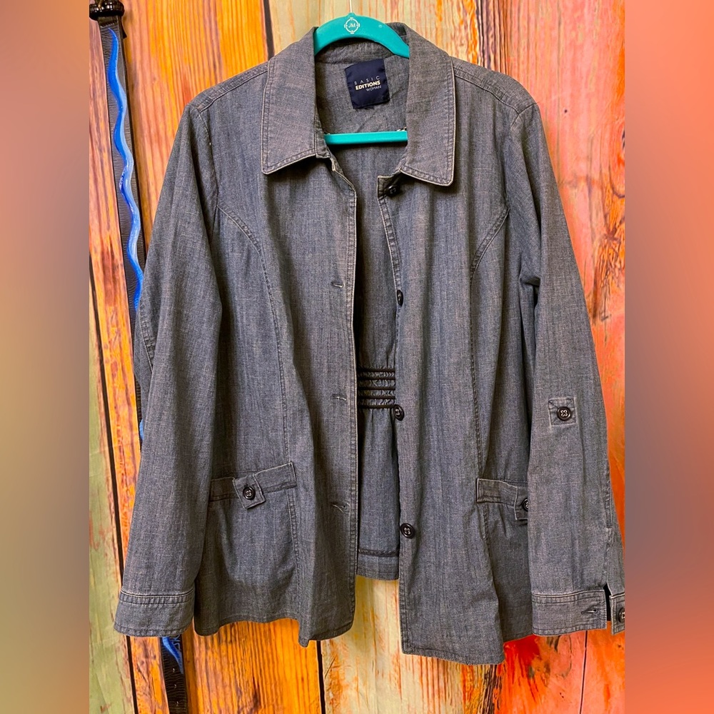 Vintage Xlarge Basic Editions Denim Jacket - image 1